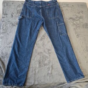 Wrangler Men Loose Fit Carpenter Jeans Denim Blue 36x34 Utility Pocket Hammer